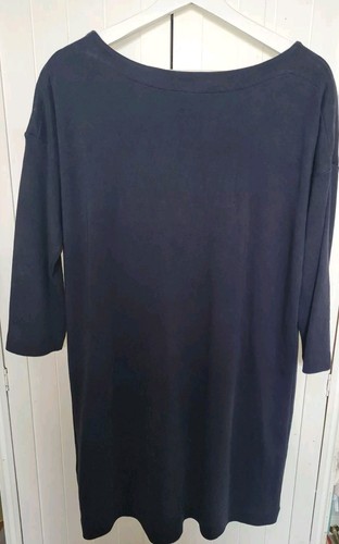 Hobbs Size 12 Blue Zipped Shoulder JUMPER Sweat Dress Womens - Picture 4 of 12