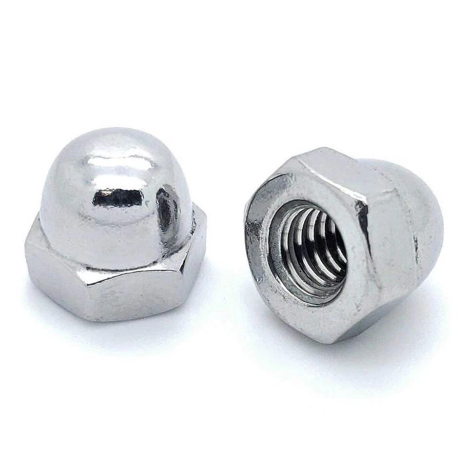 H&H M4 M5 M6 M8 M10 DOME NUTS HEXAGON DOMED NUT BZP GRADE 6 DIN 1587 FREE POSTAGE!!