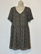 VTG Banana Republic Black Beige Rayon Dress Sz Small Shift Semi Sheer Oversized