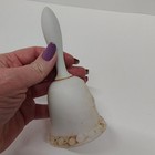 Lefton Bell Bisque Porcelain Clacker Cherub Relief Matte Angel Scroll 5" Vintage — photo 9