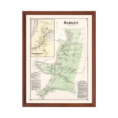Old Map of Hadley, MA 1873 - Vintage Hadley Massachusetts Ar