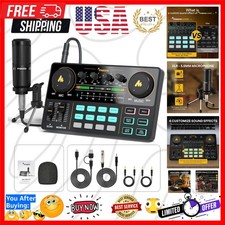 Podcast Equipment Bundle Audio mixer All-in-One Podcast Production Studio wit...