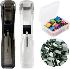 2Pcs Clam Clip Dispensers, Portable Handheld Paper Clam Clip Dispenser with 100