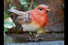 Bird Ornament Small Robin Garden Figurines Statues Outdoor Animal Home