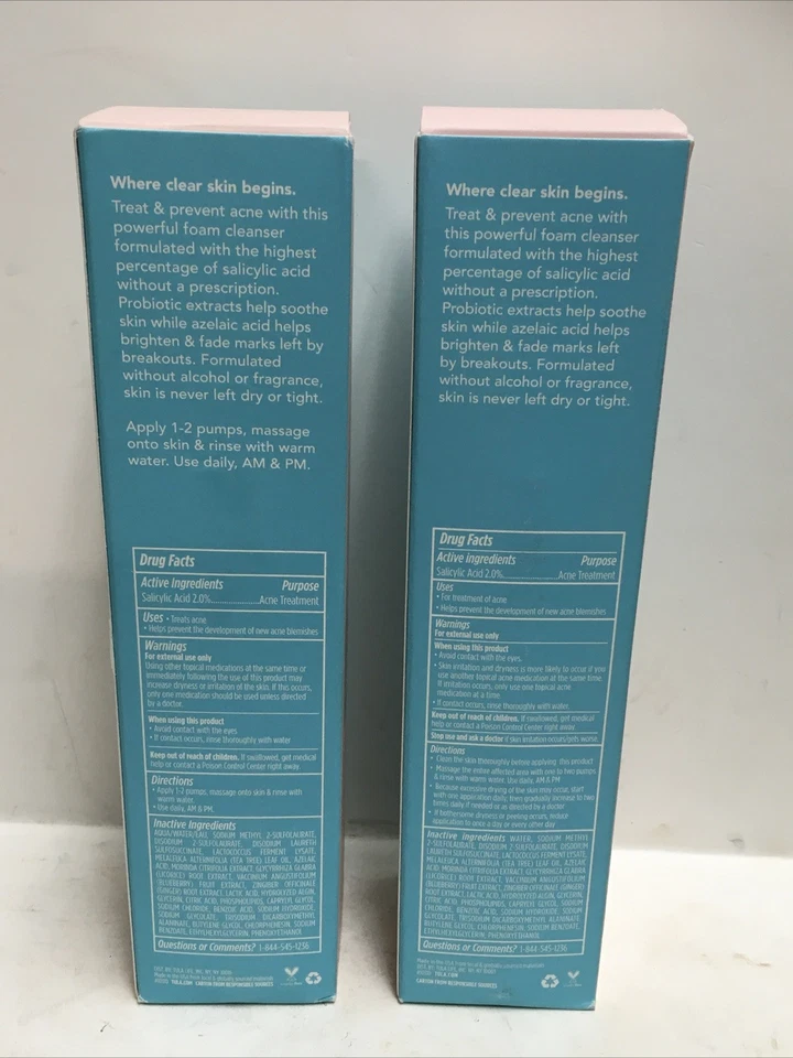 Упаковка из 2 Tula Skincare Keep It Clear очищающее средство от акне 6,3 унц каждое срок годности 08 25 - Изображение 2 из 3