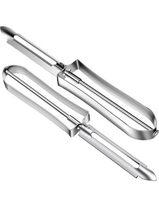 2er Pack Edelstahl Gemüseschäler Ergonomischer Griff Spülmaschinenfest Neu