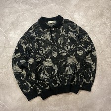 RARE  VINTAGE CHRISTIAN DIOR FLORAL JACQUARD KNIT SWEATER 80s