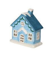 "Gift Company: Led-Haus \"Mignon\" Keramik, Blau, 15 X 17 X 8 Cm, Weihnachten"