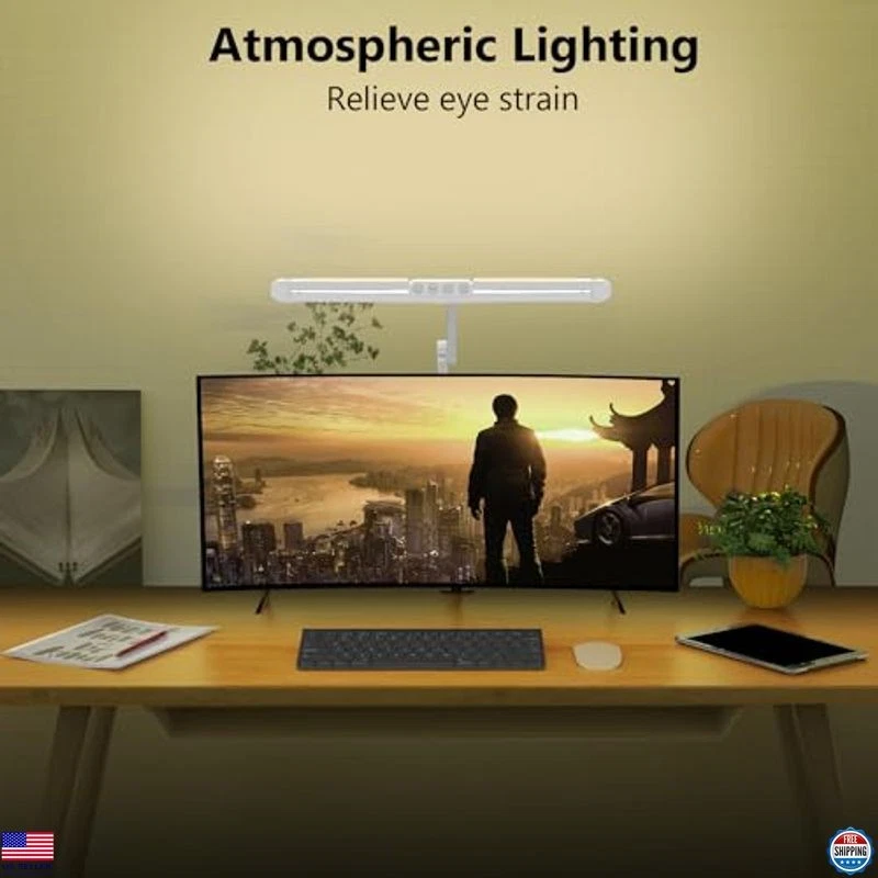 Micomlan 24W LED Desk Lamp with Clamp & Remote - Dimmable & Adjustable Lighting - Image 4 of 4