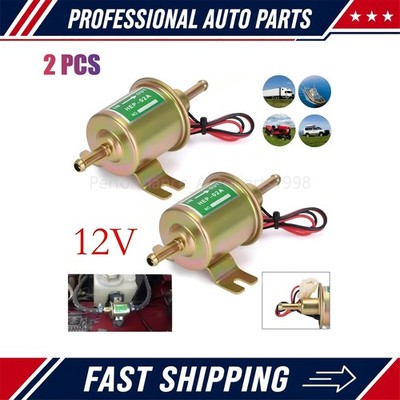 2 PACKS 12V Electric Fuel Pump HEP-02A Universal Inline Low Pressure Gas Diesel.