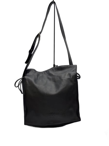 LOEWE Flamenco/Pouch/Shoulder Bag/Leather/Black