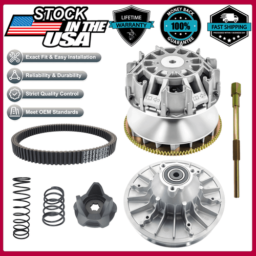 Primary & Secondary Clutch+Belt+Puller fits CAN-AM Outlander 330 400 450 650 ATV - Foto 1 di 13