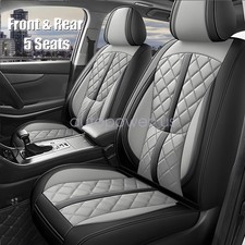 Full Set For Hyundai Car 5-seat Covers Faux Leather Cushion Covers Gray
