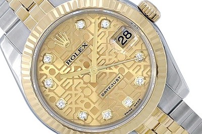 Rolex 31mm Datejust Two-Tone Jubilee Champagne Anniversary Diamond Dial 178273