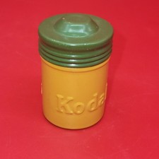 Vintage Kodak Film Metal Canister Container Green Cap Embossed 35mm