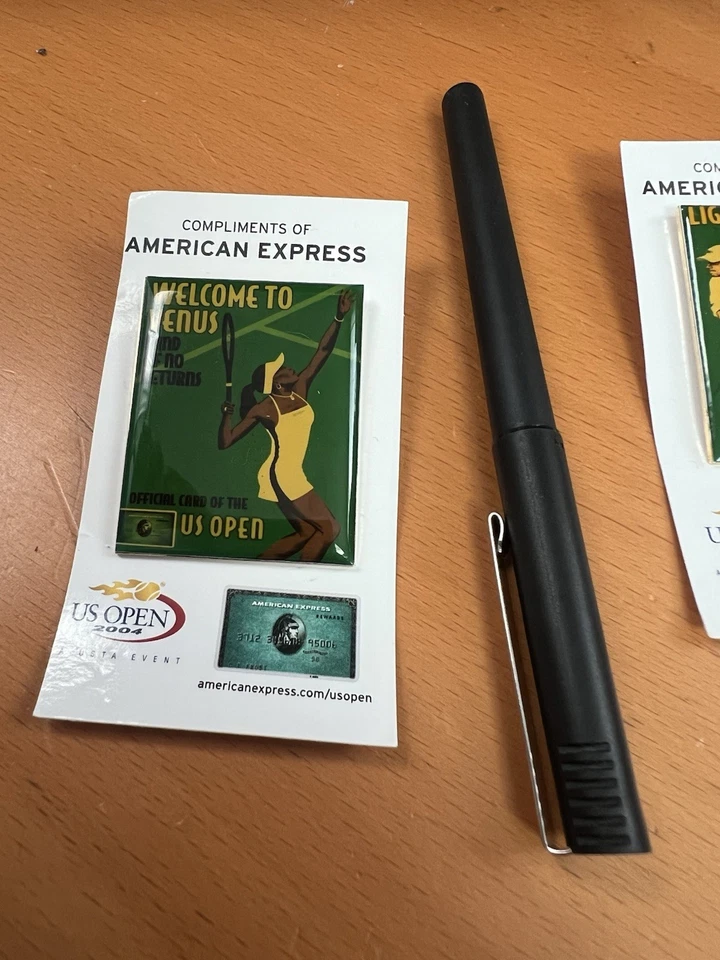 Andy Roddick Agassi Venus 2004 US Open Tennis Pin AMEX Set Of 3 Rare Plus 1 - Image 3 of 4