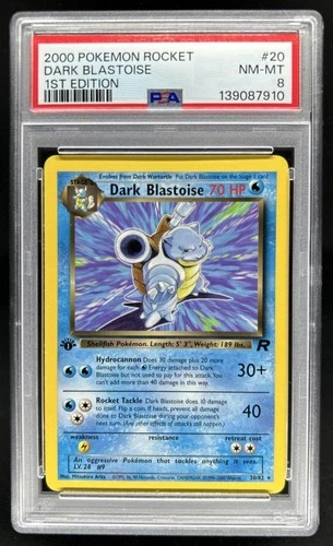 2000 Pokemon Team Rocket First Edition Dark Blastoise #20/82 PSA 8