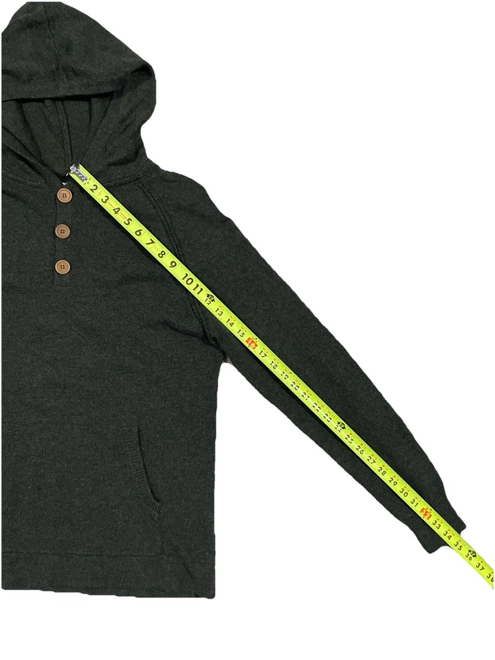 Pullover Henley 7 Diamonds Shasta con capucha verde grande para hombre Foto 4 de 4