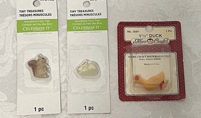 NEW Dollhouse Miniatures   Squirrel, Rabbit, Duck   Tiny Treasures / Fibre Craft