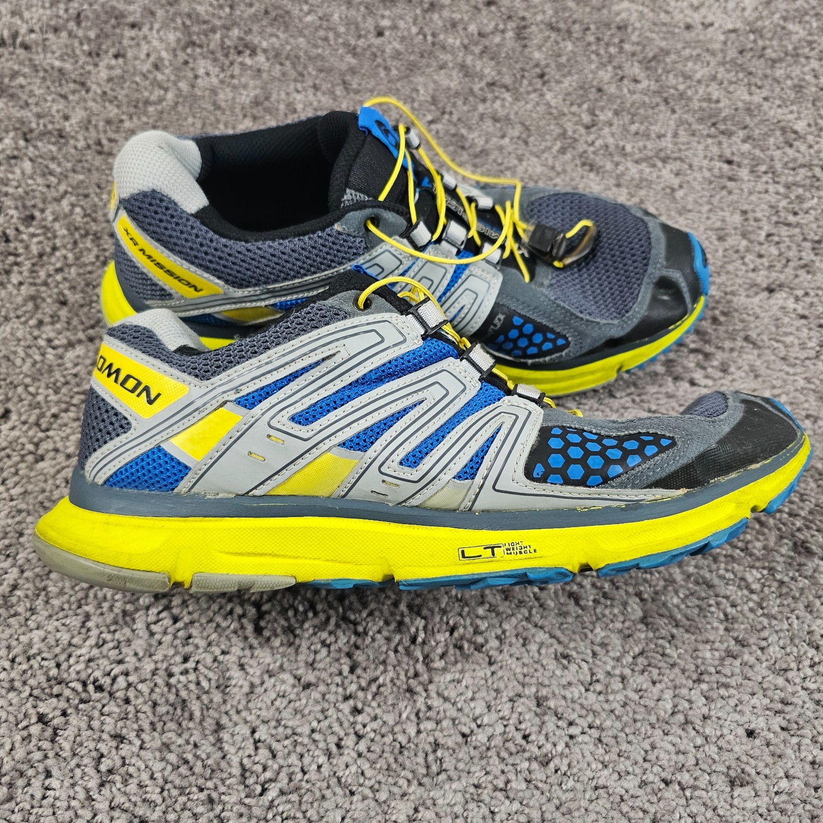 Scarpe Salomon XR Mission Uomo 10.5 Blu Giallo Trail Running Performance 328092