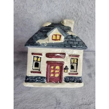 COTSMY Ceramic House Christmas Village Tea Light Holder Snow Roof
