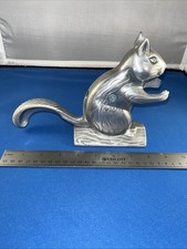 Vintage Squirrel Nut Cracker 6&rdquo; Tall Silver Cast Aluminum Metal