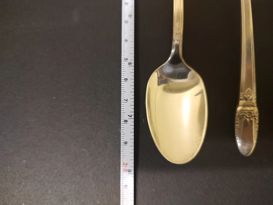 Cucharaditas de mango largo (8) First Love Rogers 1847 (8) enchapado en plata  Foto 4 de 4