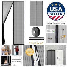 Easy Install Magnetic Screen Door 38 x 82 Inch - Keep Bugs Out  Breeze In