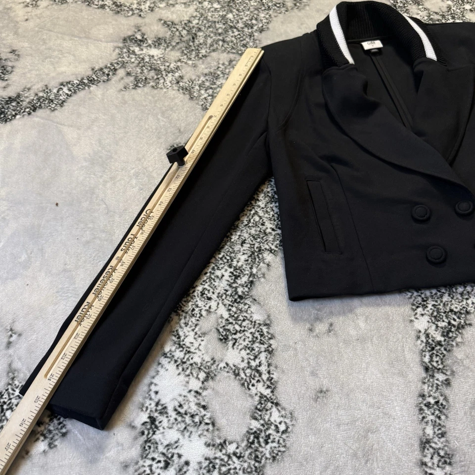 Cabi Jacket Womens Size 8 Black Cropped Long Sleeve Black Tie Blazer - Image 3 of 4