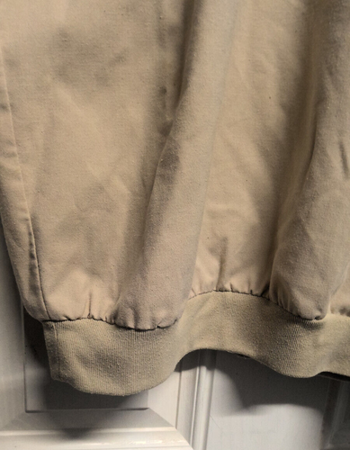 John Blair Shirt Jacket Mens L Short Sleeve Full Zip 70s Vintage Ribbed Hem Tan - Picture 5 of 5
