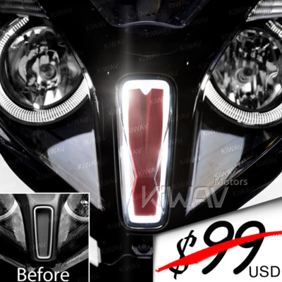 KiWAV NMW red front fender light white LED fits Kymco Downtown