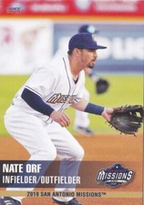 Nate Orf 2019 San Antonio Missions Choice Minor League Rookie Card #18 RC A's