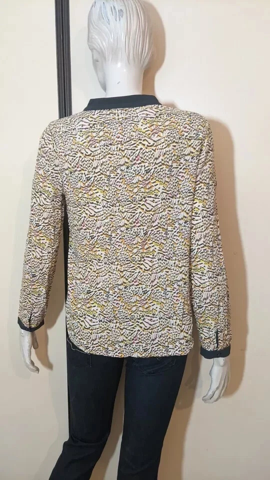 Miss Captain Taille 40 Blouse manches longues beige rose noir femme - Photo 3/4