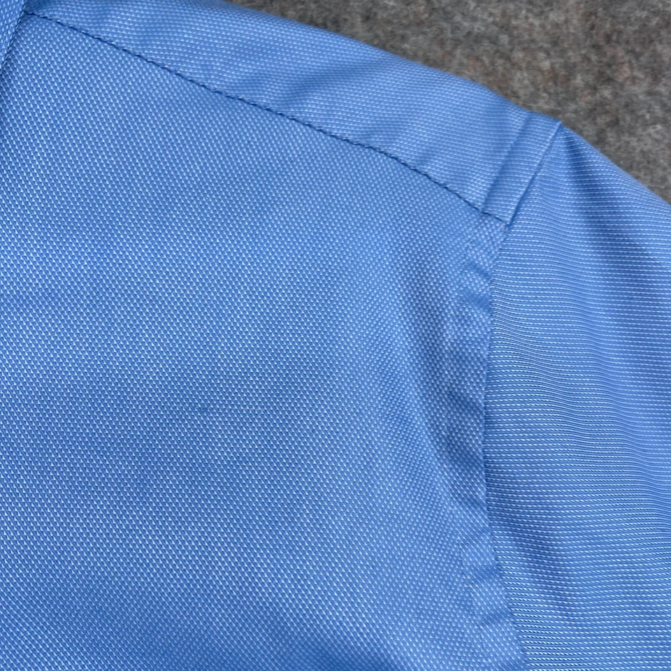 Рубашка мужская Van Heusen на пуговицах 16,5 34/35 синяя приталенная пике с длинным рукавом деловая - Изображение 3 из 4