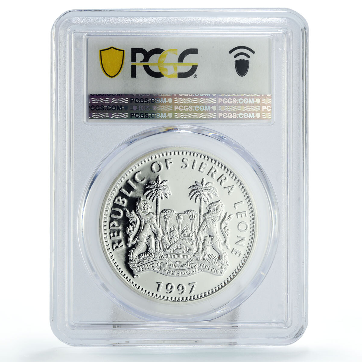 Sierra Leone 10 dollars Royal Symbols Crowned Lion PR68 PCGS