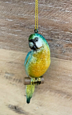 Parrot Bird Ornament Mini Polyresin 4''L