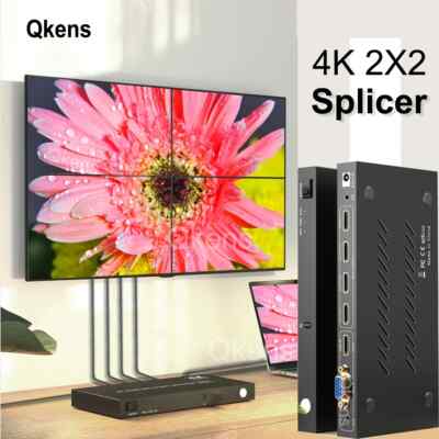 4K 2x2 HDMI Video Wall Controller 1x2 1X3 1X4 VGA Multi Screen Processor splicer