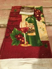 1 15X25 New With Tag Kitchen Towel Chef Valley "Wine"