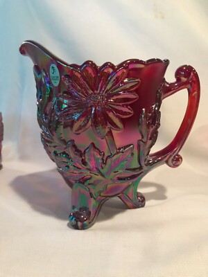 Fenton Art Glass Founder's Red Carnival Glass Water Set 2004 | eBay