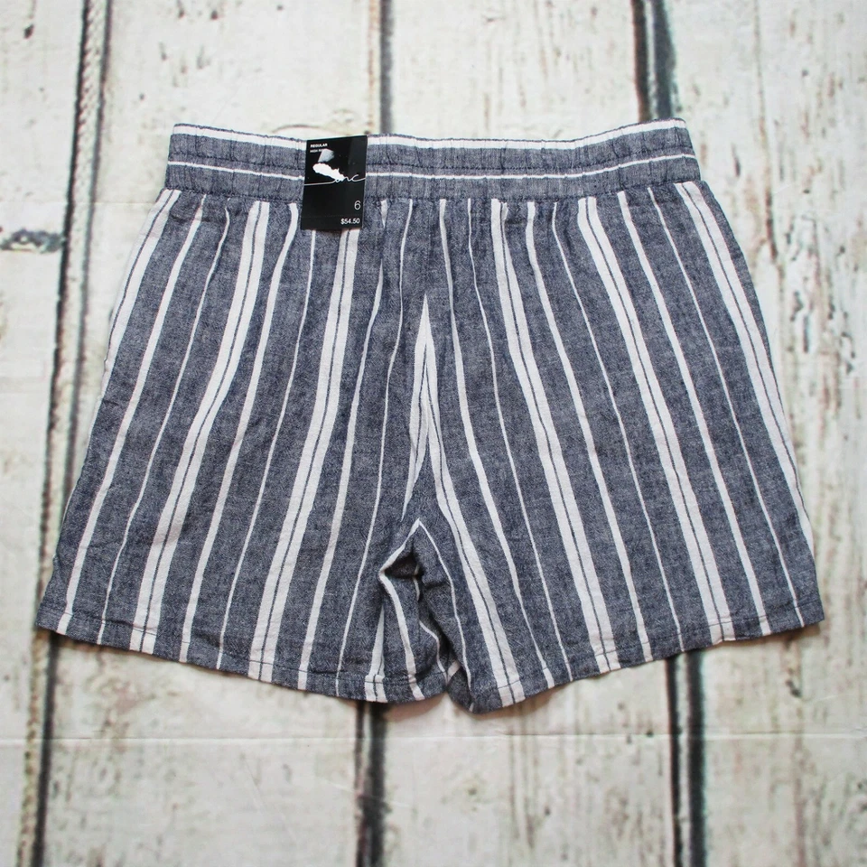 Pantalones Cortos INC International Concepts Mujer Talla 6 Pequeños Mezcla de Lino Azul Blanco Nuevos con Etiquetas Foto 3 de 4