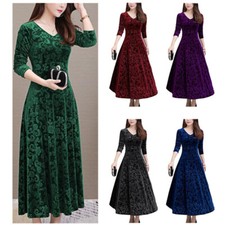 Women's V Neck Elegant Dress A Line Floor Length Long Jacquard Evening Dresses