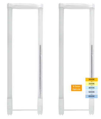 NaturaLED UBend LED Tube Lamp T8 T12, 11.5-15W 5CCT 2200 Lumens G13 Base 2-Pack