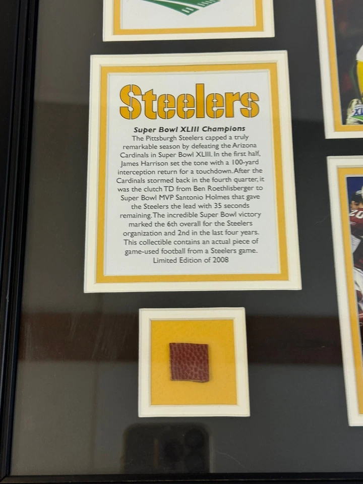 Big Ben Santonio Holmes Mounted Memories 超级碗 XLIII 墙壁挂图片 — 第 3/4 张图片