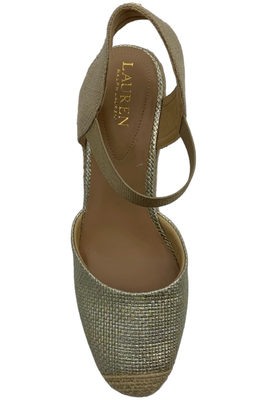 Lauren Ralph Lauren Pearle Espadrille Wedge Pumps Gold | eBay