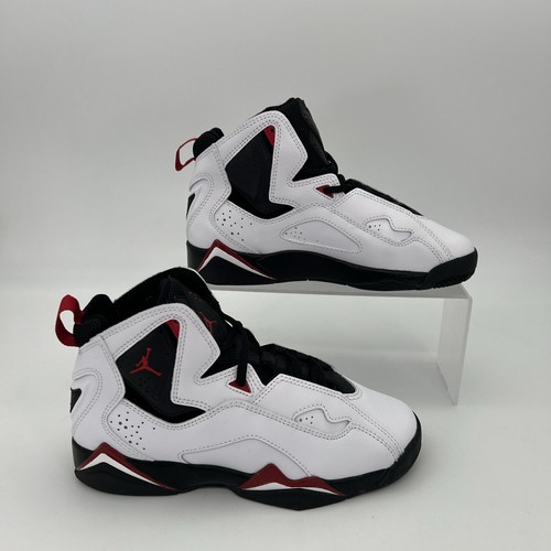 NIKE AIR Jordan True Flight Shoes Youth Size 4 White/Black/Red Sneakers NIB - Picture 6 of 9