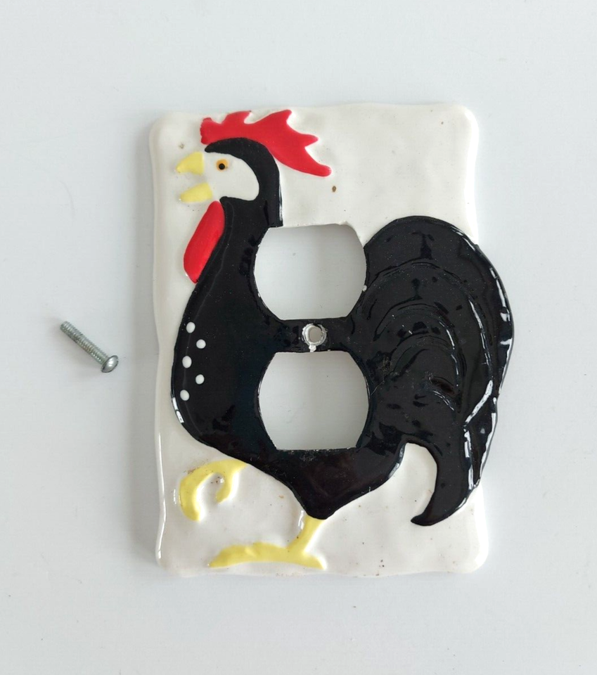 Ceramic Black Rooster Electrical Wall Outlet Plate eBay