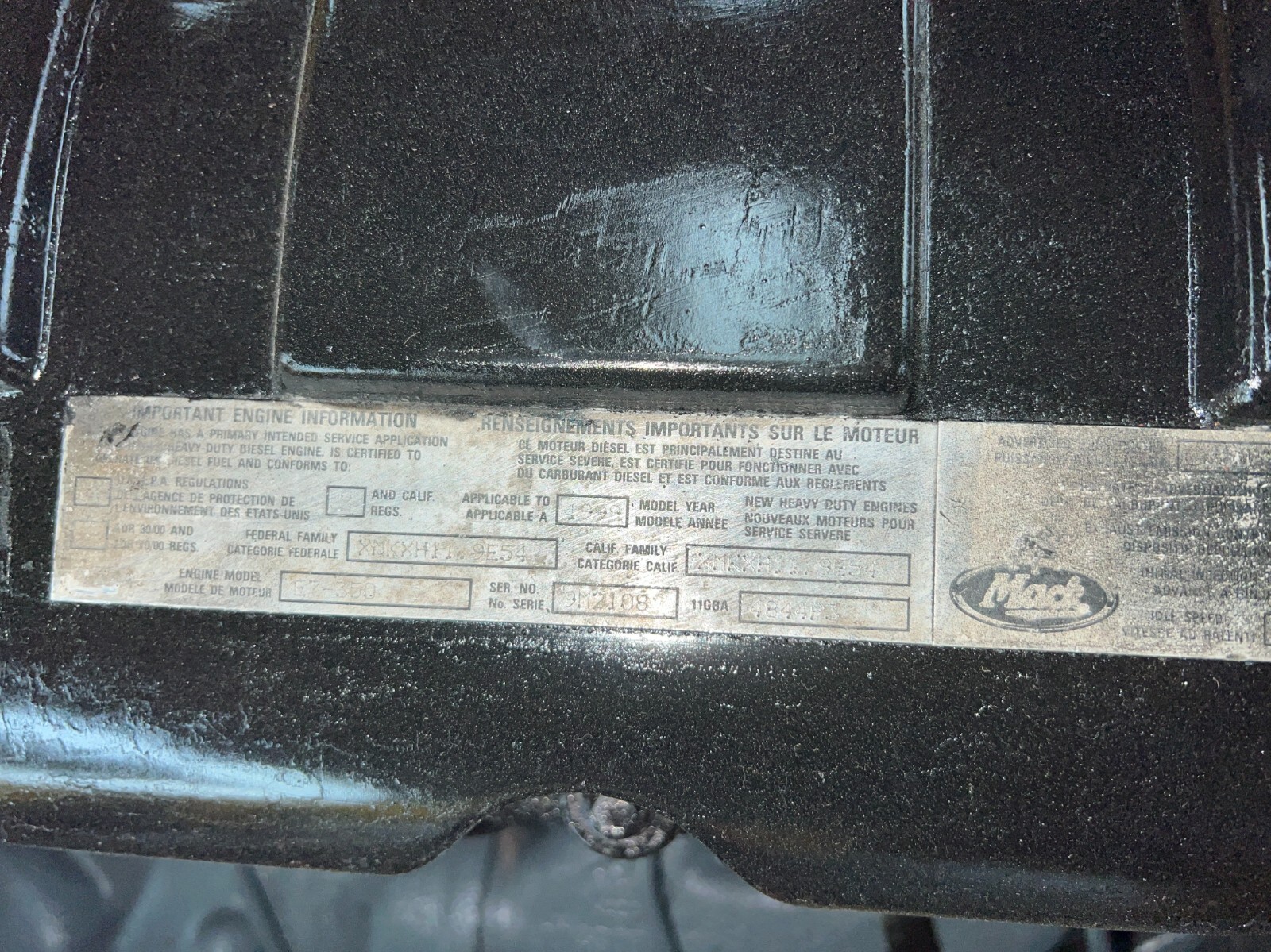 1999 Mack E7350 Diesel Engine with Jake Brakes, 350HP, MAX 400HP eBay