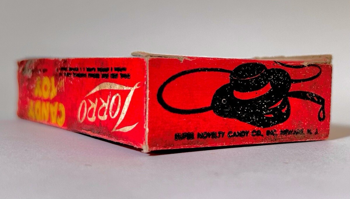 Vintage 1958 Super Candy & Toy Co. ZORRO Box Fragment