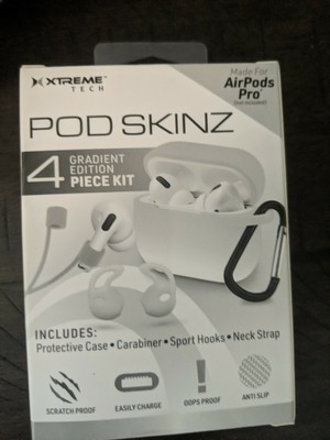 Xtreme Tech POD Skinz Apple Airpods Case \u0026 Accessories 4 piece kit White |  eBay