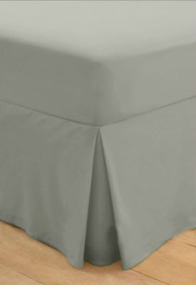 Uni Grau 100% Ägyptische Baumwolle Plissee Spannbetttuch Volant 200 Fadenzahl